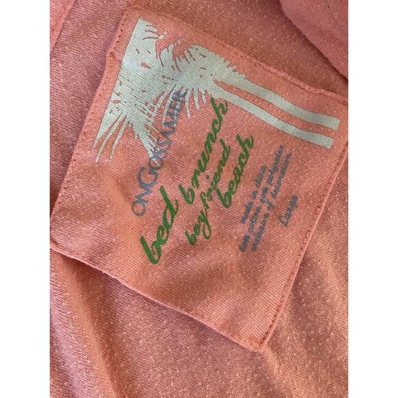 ON GOSSAMER Peach Hooded Swimsuit Coverup with Elastic Waist Cotton Blend L - Picture 7 of 10